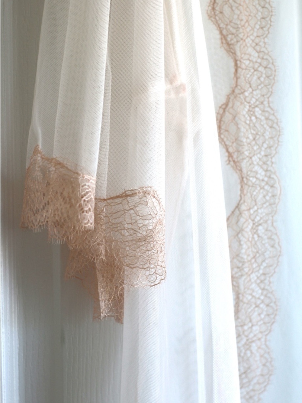 ❗️ LAST CALL VICTORIAS SECRET Sheer Lace-Trim Robe in Blush Pink (NWOT) - Picture 5 of 10